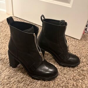 rag & bone Black Heeled Boots with Zipper